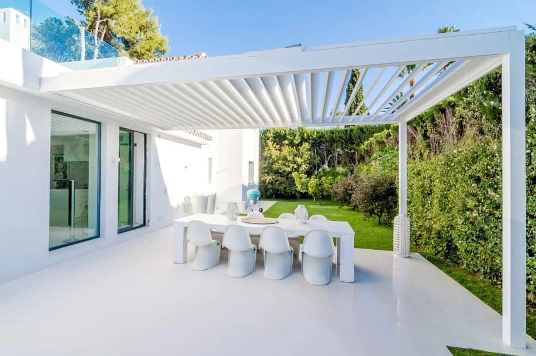 BioClimatic Tavan Bakimi: Ray, Motor ve Drenaj Entegre Kalibrasyon - PergoClean BioClimatic yazısı, Ankara tente ve pergola temizliği görseli